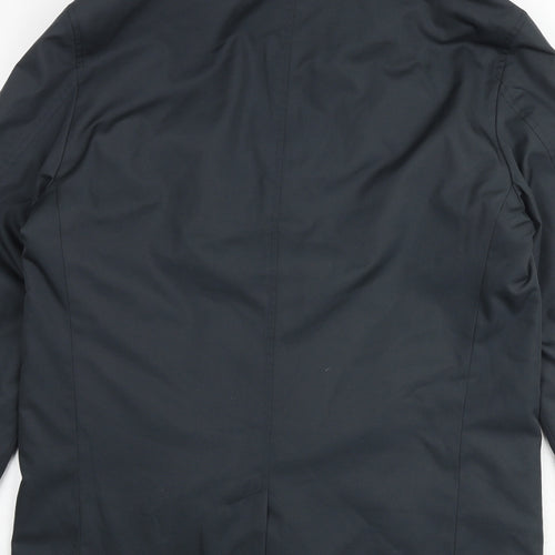 Marks and Spencer Mens Green Rain Coat Coat Size S Button
