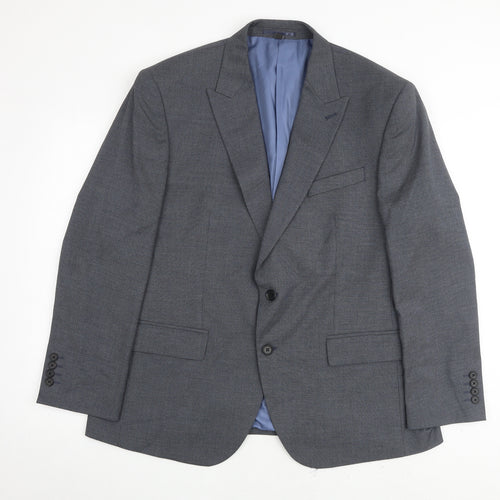 Marks and Spencer Mens Blue Polyester Jacket Suit Jacket Size 42 Regular