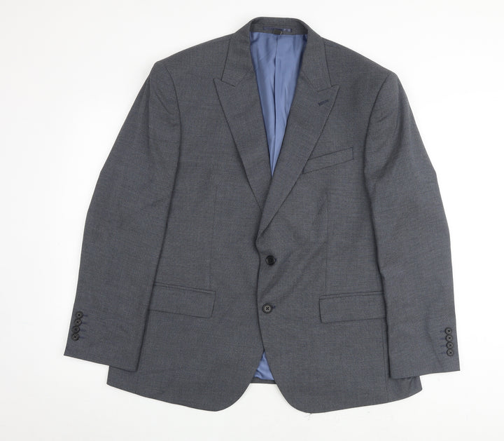 Marks and Spencer Mens Blue Polyester Jacket Suit Jacket Size 42 Regular