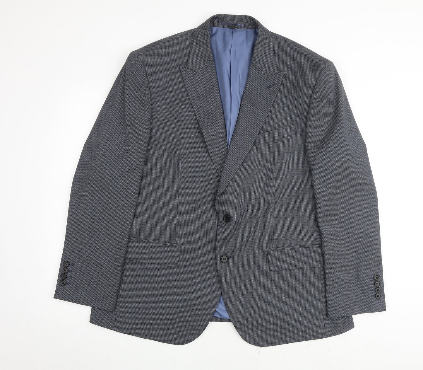 Marks and Spencer Mens Blue Polyester Jacket Suit Jacket Size 42 Regular