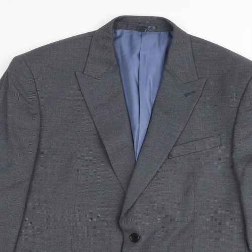 Marks and Spencer Mens Blue Polyester Jacket Suit Jacket Size 42 Regular