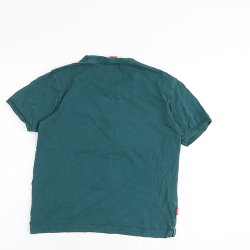 Slazenger Boys Green 100% Cotton Basic T-Shirt Size 9-10 Years Round Neck Pullover