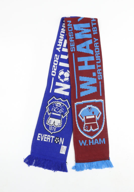 West Ham Mens Multicoloured Acrylic Rectangle Scarf Scarf One Size - West Ham VS Everton 18/01/20 Premier League