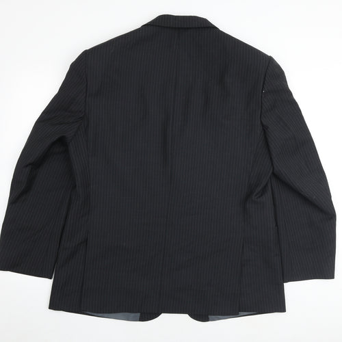Marks and Spencer Mens Grey Striped Polyester Jacket Suit Jacket Size 44 Regular