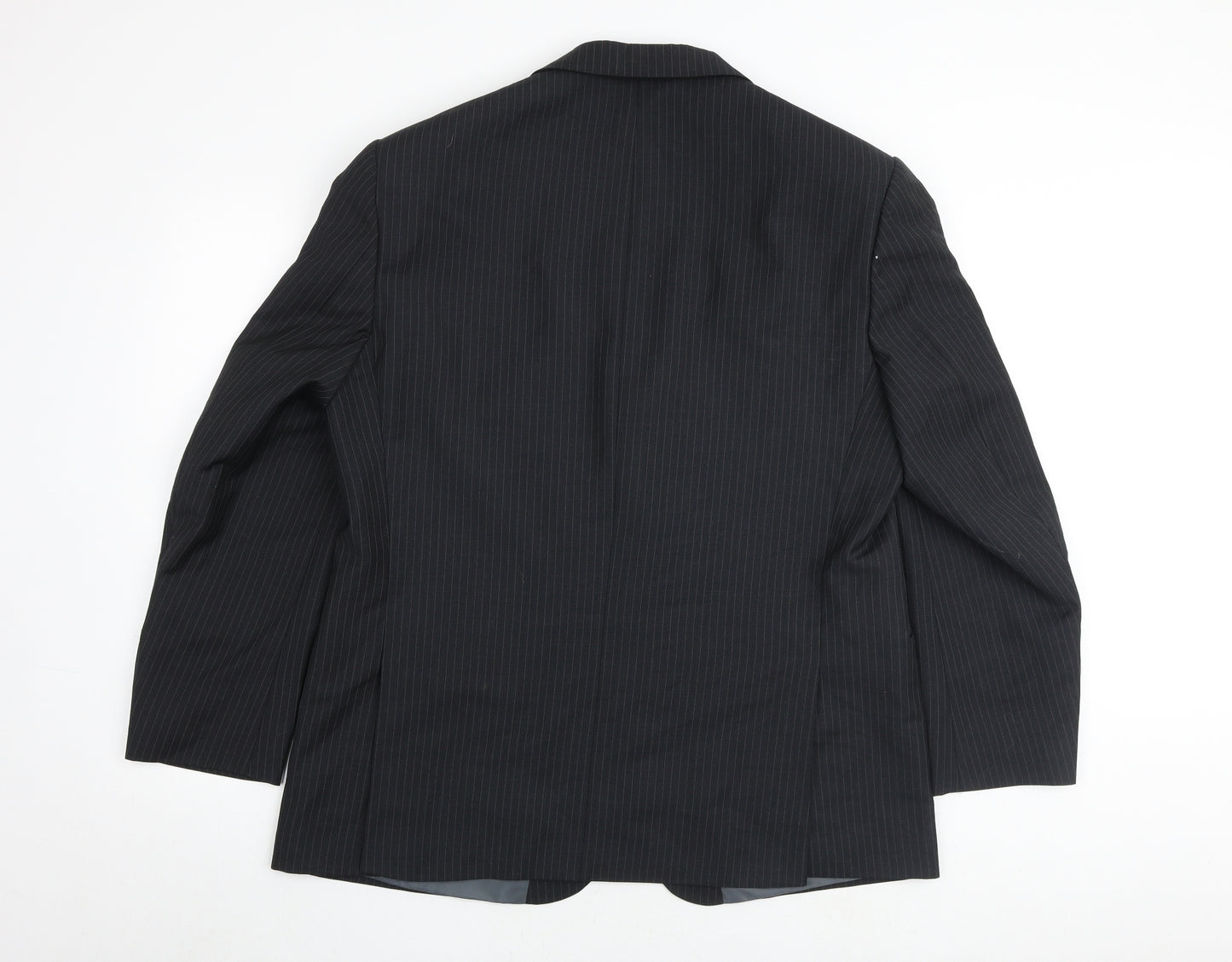 Marks and Spencer Mens Grey Striped Polyester Jacket Suit Jacket Size 44 Regular
