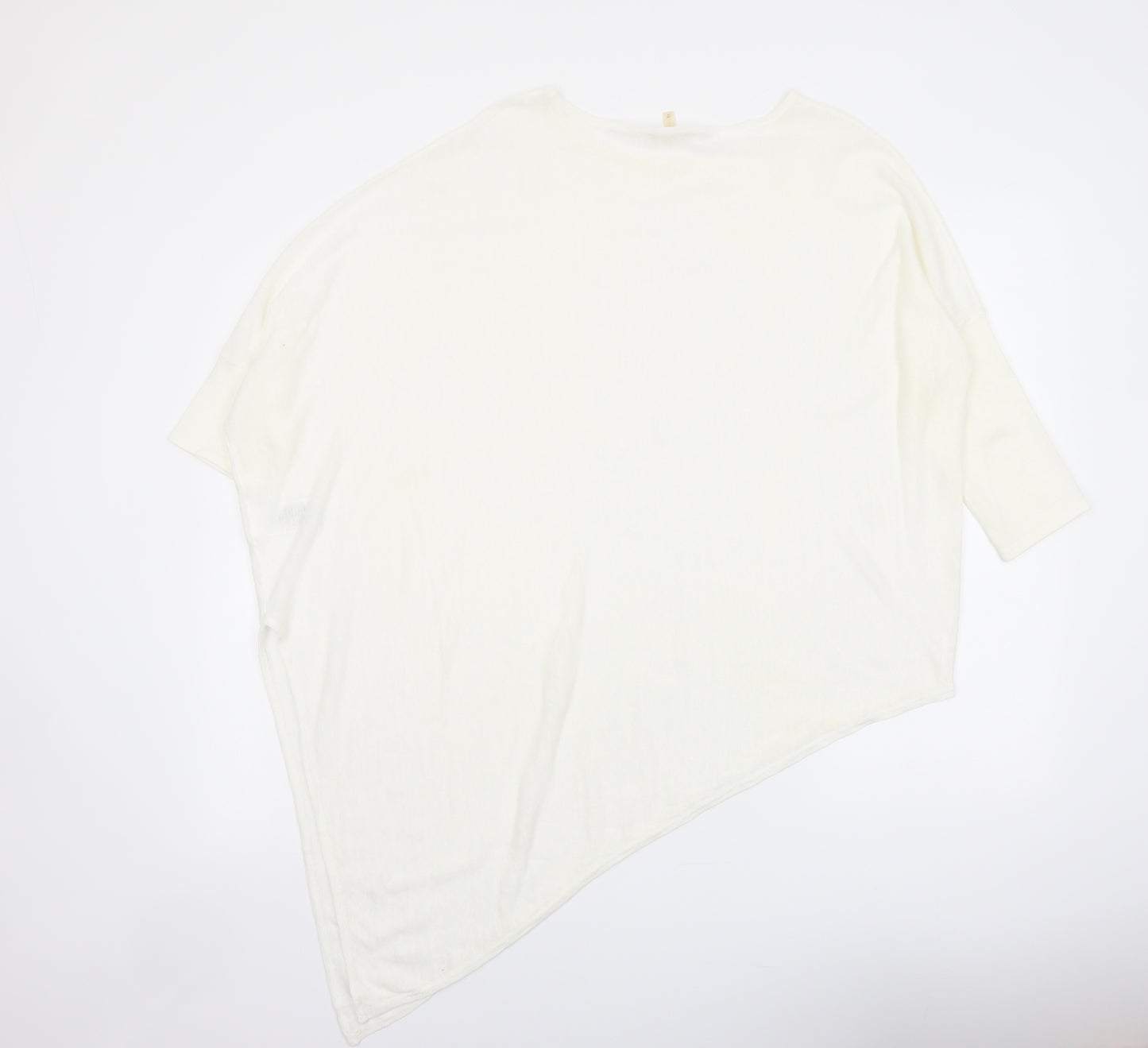 Phase Eight Womens Ivory Round Neck Linen Pullover Jumper Size S - Asymmetric Hem