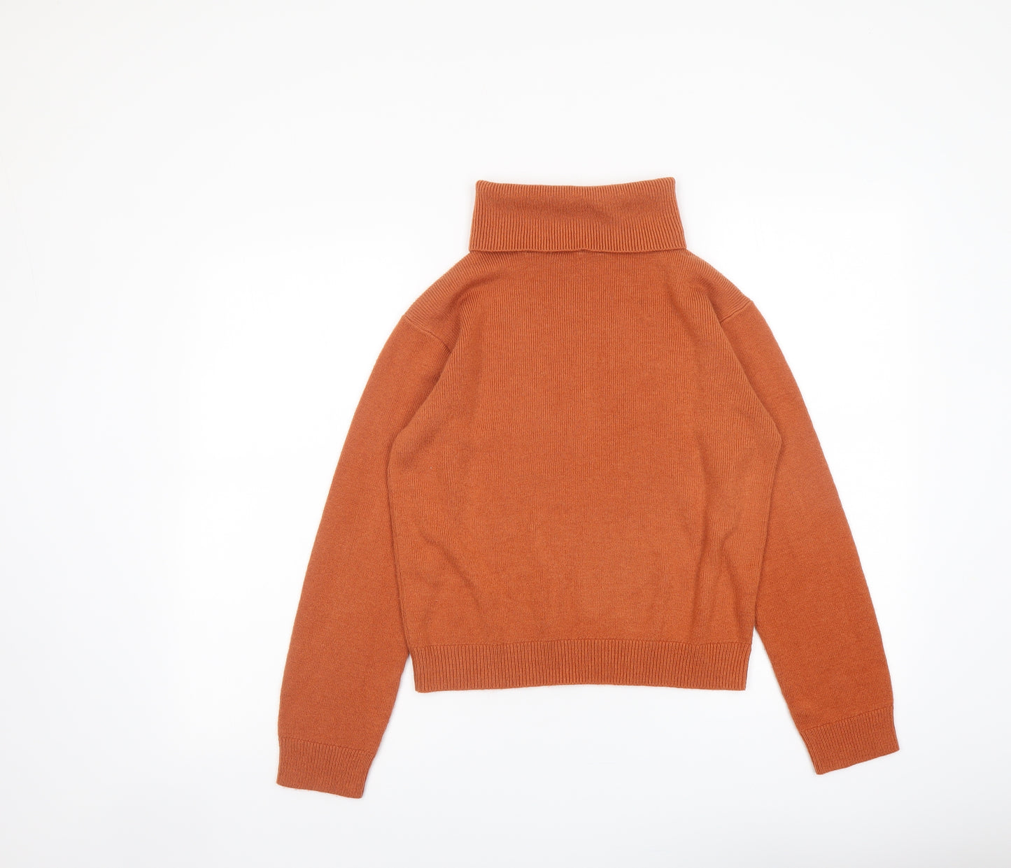 Boohoo Womens Orange Roll Neck Acrylic Pullover Jumper Size S