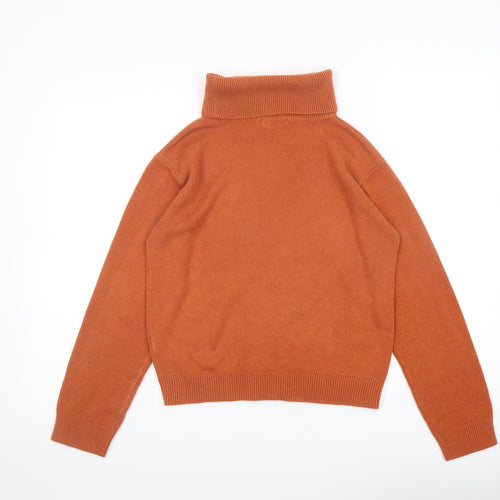 Boohoo Womens Orange Roll Neck Acrylic Pullover Jumper Size S
