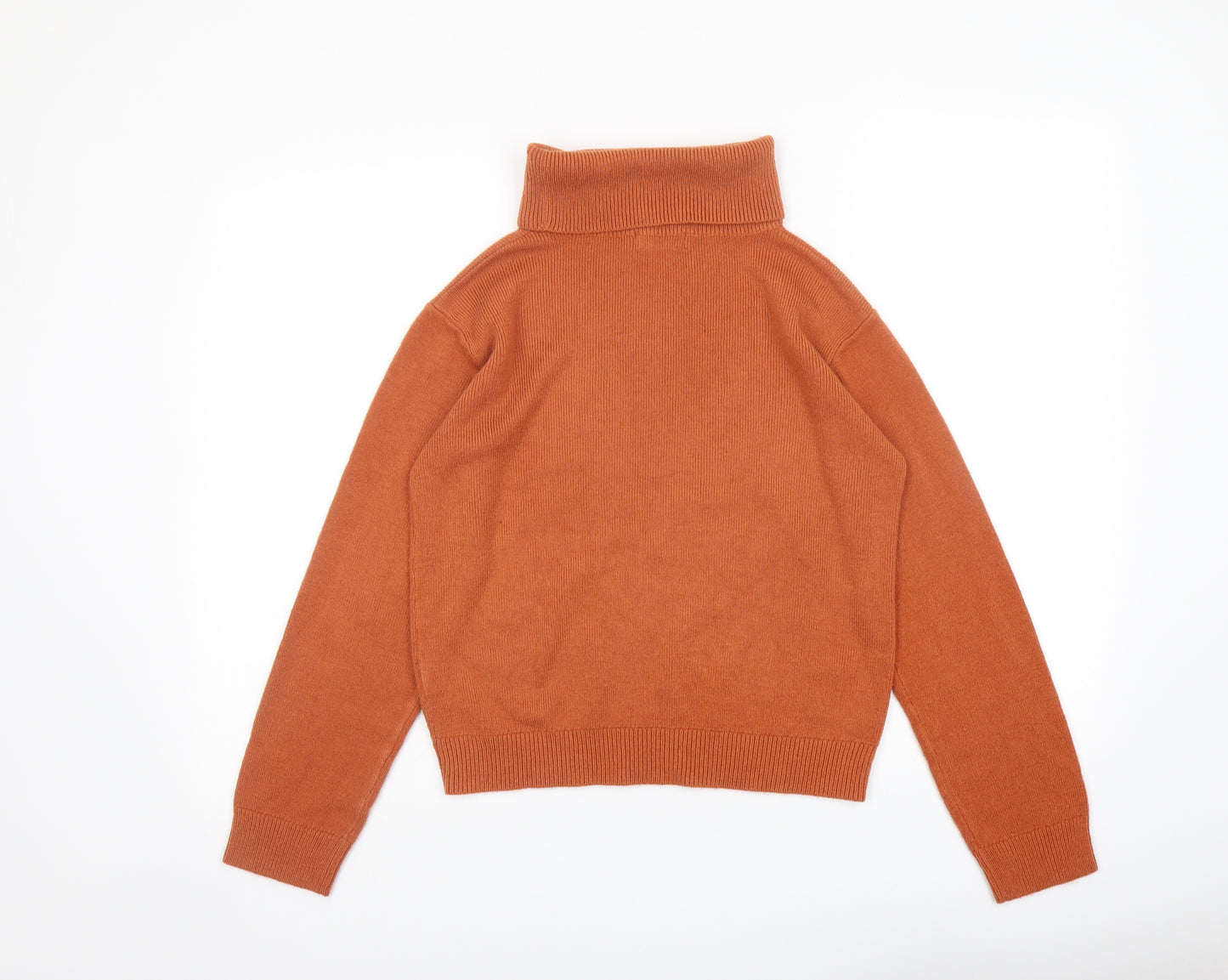 Boohoo Womens Orange Roll Neck Acrylic Pullover Jumper Size S