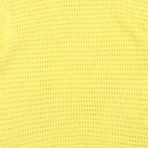 Marks and Spencer Womens Yellow Crew Neck Cotton Pullover Jumper Size M