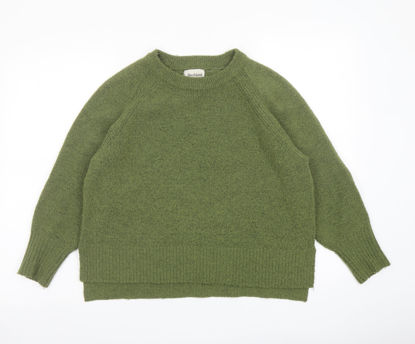 River Island Womens Green Crew Neck Polyester Pullover Jumper Size S