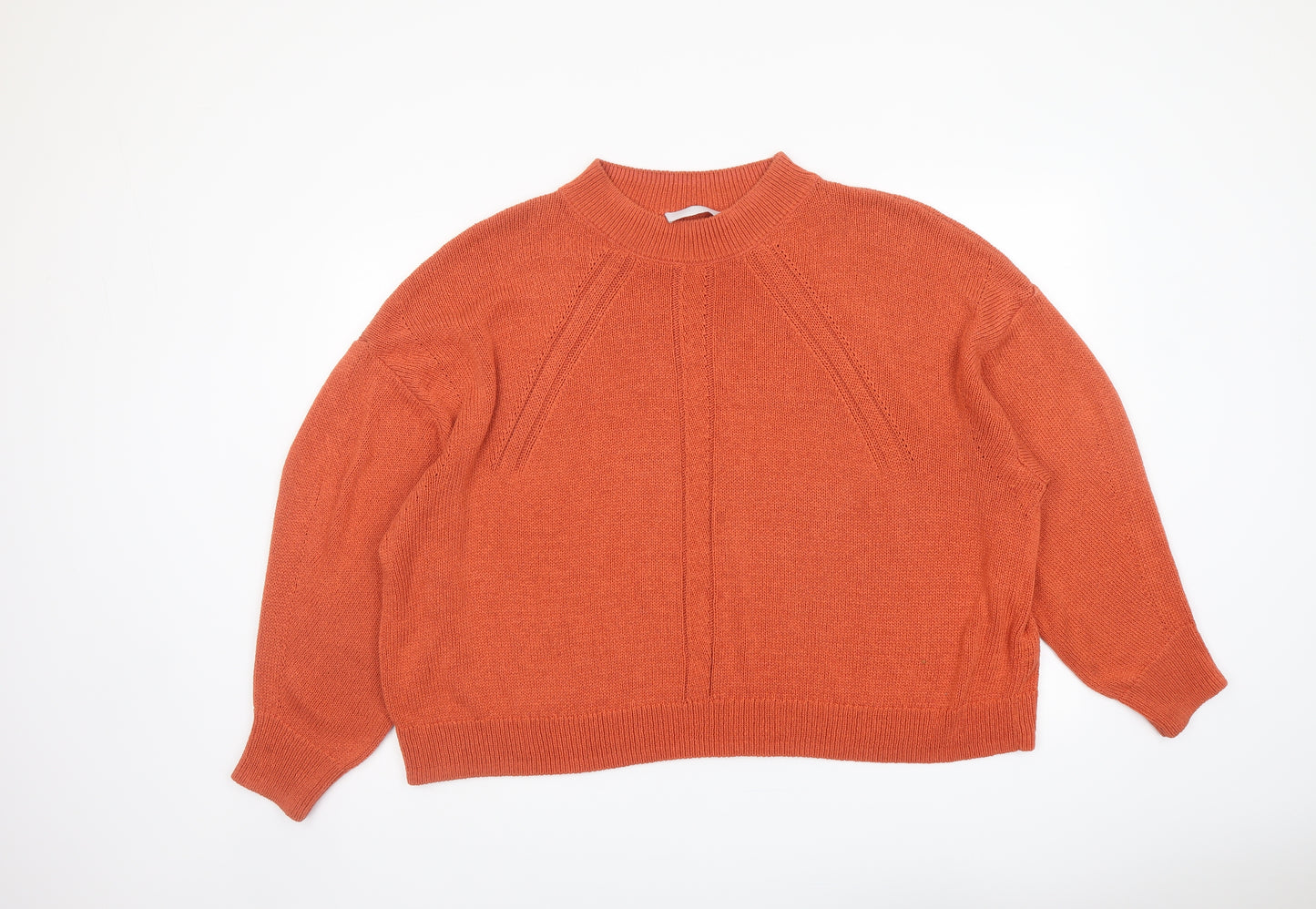 Per Una Womens Orange Crew Neck Acrylic Pullover Jumper Size XL