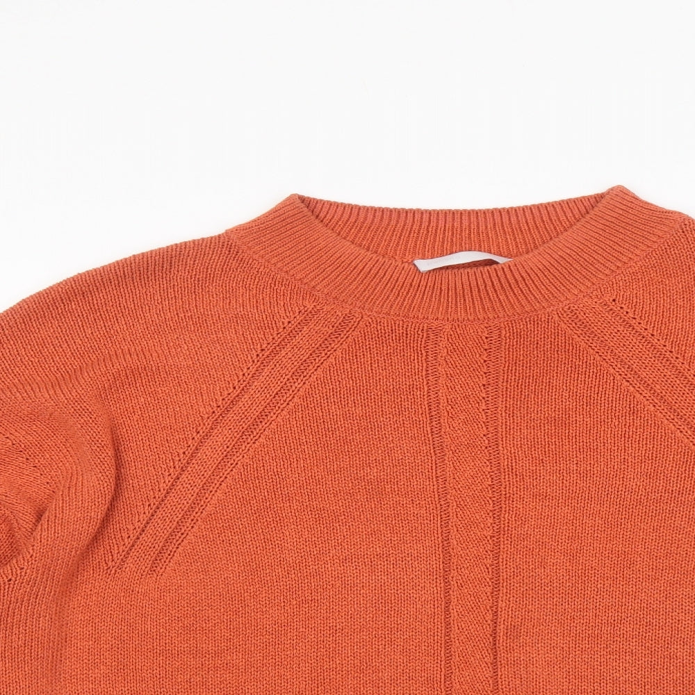 Per Una Womens Orange Crew Neck Acrylic Pullover Jumper Size XL