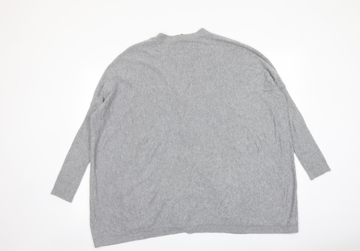 Phase Eight Womens Grey V-Neck Cotton Cardigan Jumper Size S
