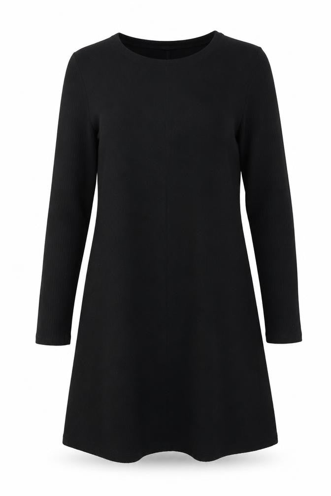Front view of Gap women’s black polyester a-line, size S, round neck pullover