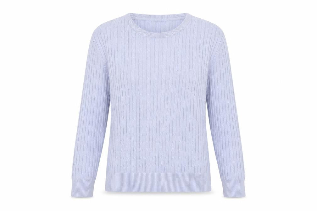 Jones New York Womens Blue Round Neck Cotton Pullover Jumper Size XL