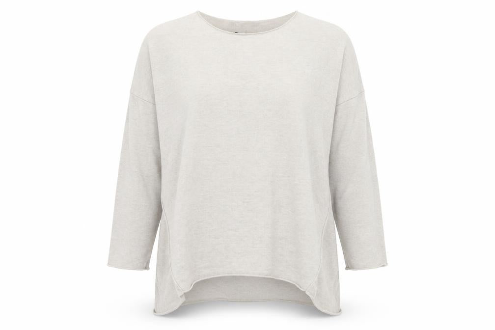 Front view of Blue Vanilla women’s grey round neck viscose jumper one size