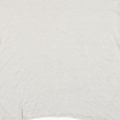Blue Vanilla Womens Grey Round Neck Viscose Pullover Jumper One Size