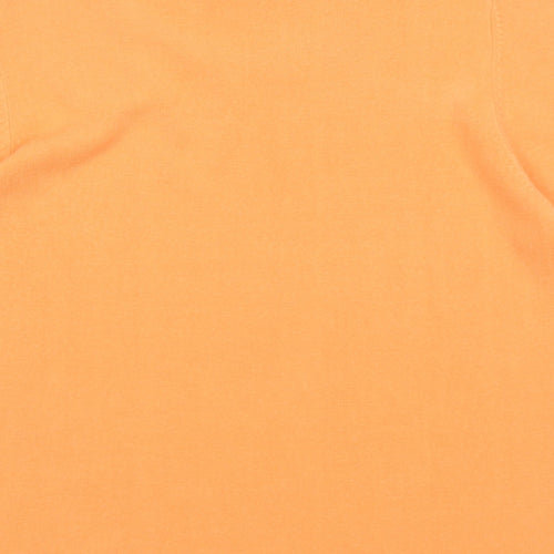 Classic Womens Orange Round Neck Acrylic Pullover Jumper Size 16