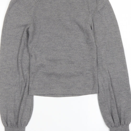 & Other Stories Womens Grey Square Neck Wool Pullover Jumper Size XS - Balloon Sleeves