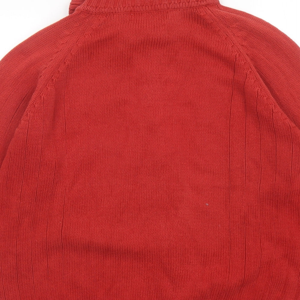 EWM Womens Red Collared Cotton Full Zip Jumper Size 14