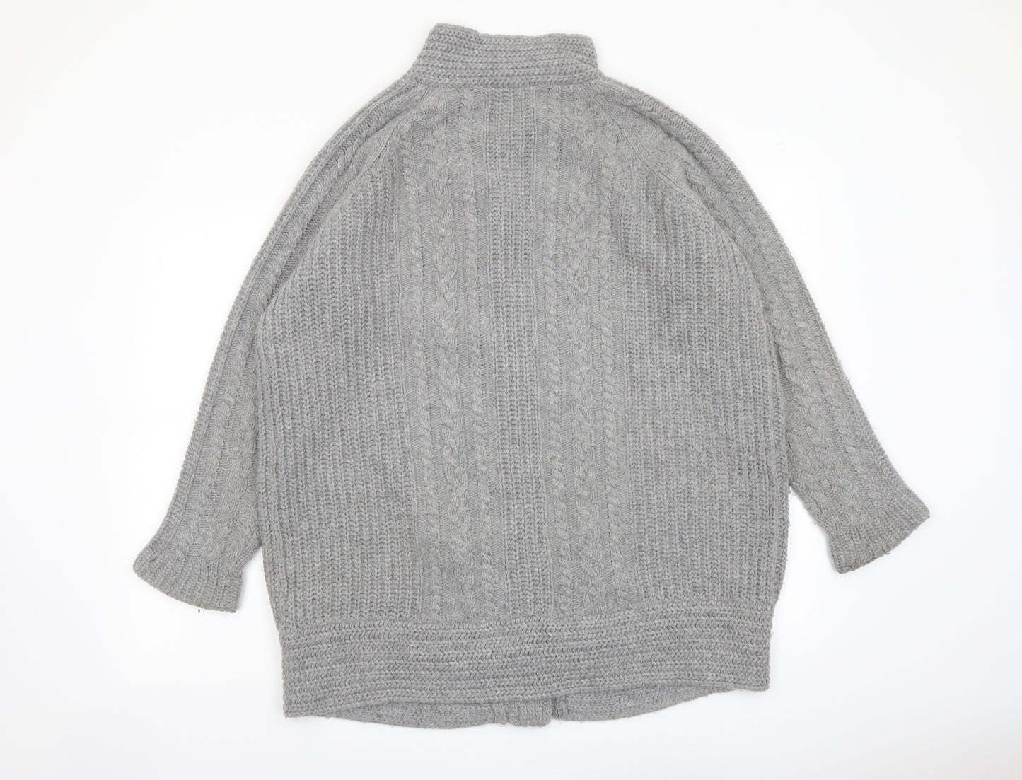 John Lewis Womens Grey V-Neck Acrylic Cardigan Jumper Size 16