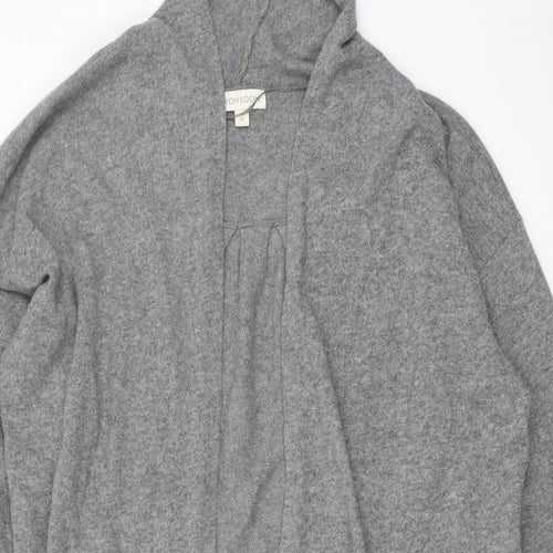 Monsoon Womens Grey V-Neck Cotton Cardigan Jumper Size M - Open