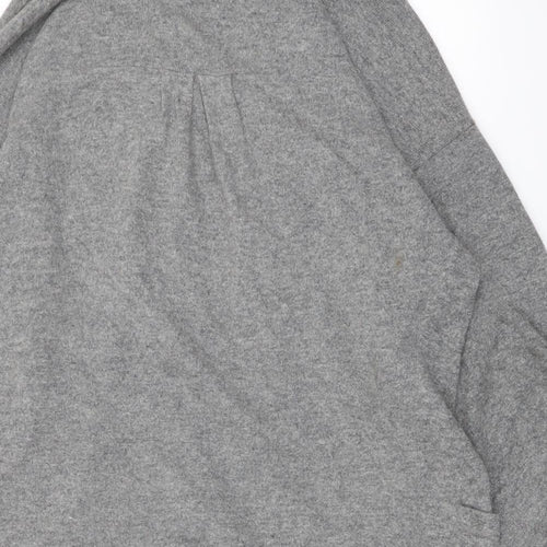 Monsoon Womens Grey V-Neck Cotton Cardigan Jumper Size M - Open