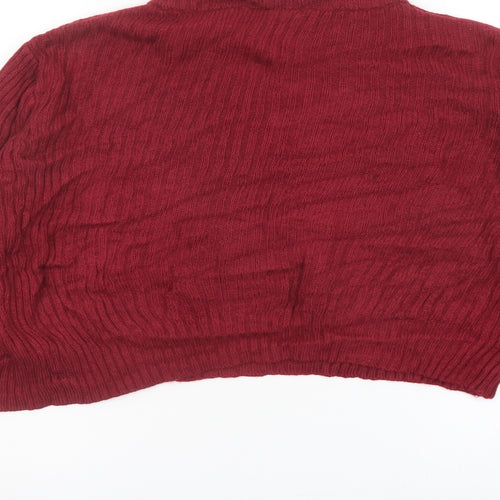 H&M Womens Red Mock Neck Acrylic Pullover Jumper Size M