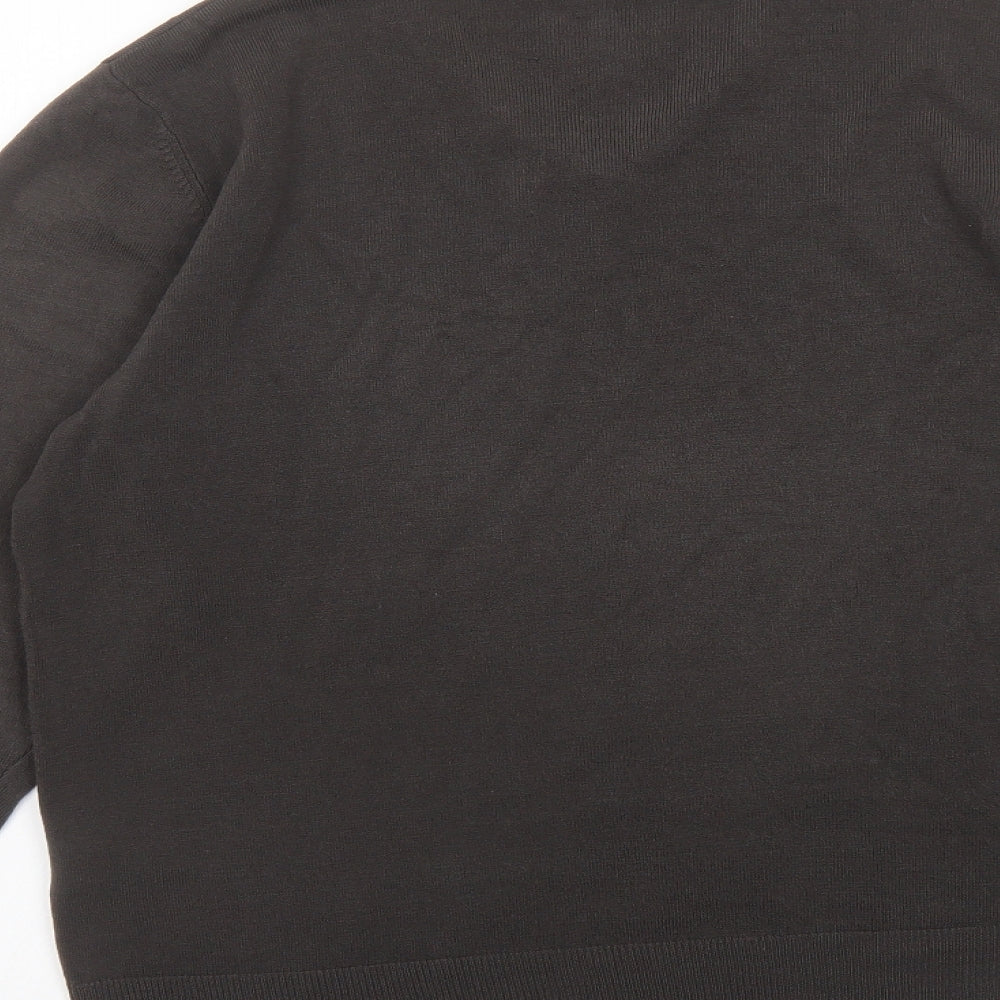 Blue Harbour Mens Brown V-Neck Acrylic Pullover Jumper Size M Long Sleeve