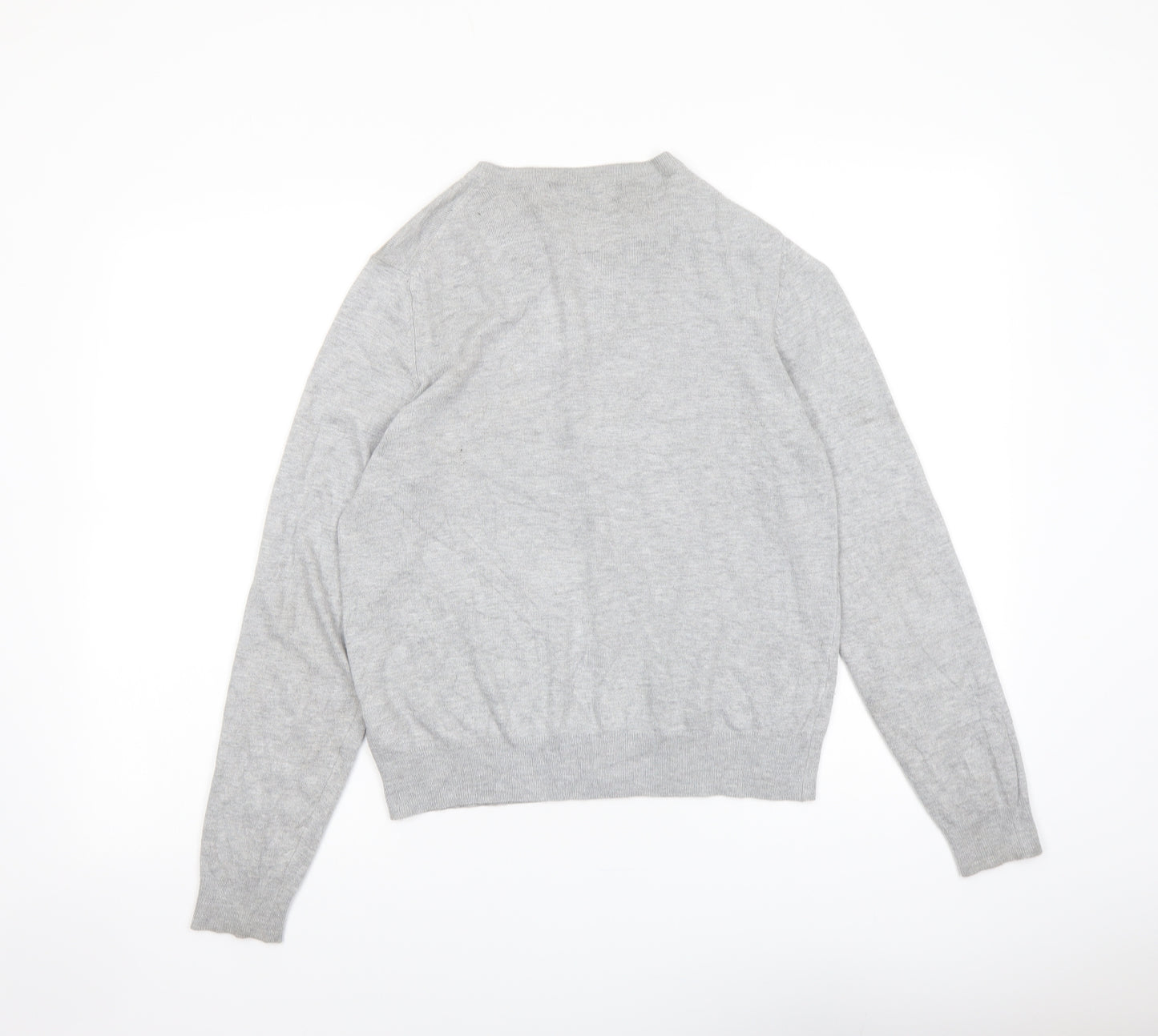 Marks and Spencer Womens Grey Round Neck Viscose Cardigan Jumper Size 14