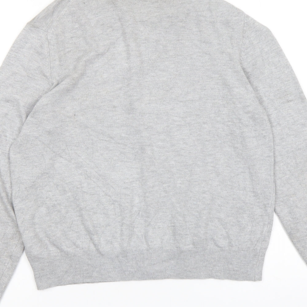 Marks and Spencer Womens Grey Round Neck Viscose Cardigan Jumper Size 14