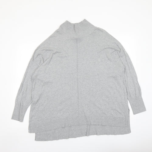 Design History Womens Grey High Neck Viscose Pullover Jumper Size 20