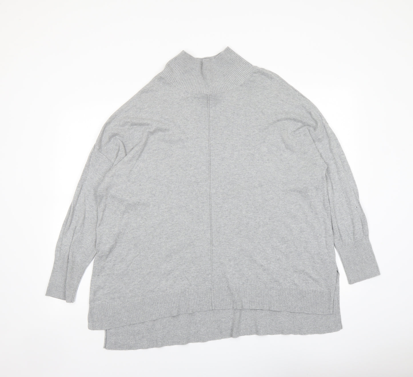 Design History Womens Grey High Neck Viscose Pullover Jumper Size 20