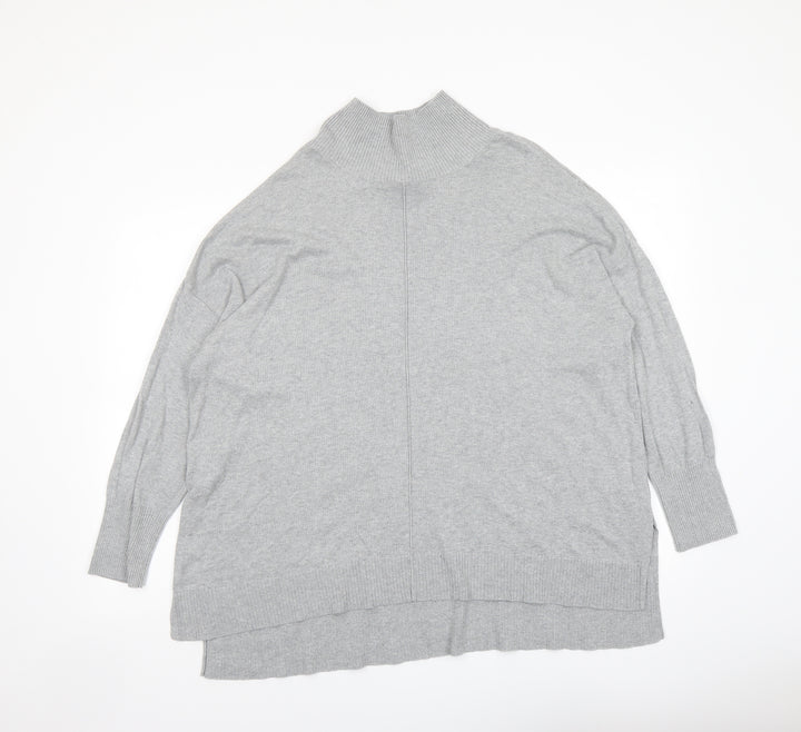 Design History Womens Grey High Neck Viscose Pullover Jumper Size 20