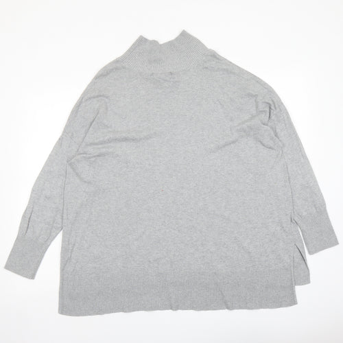Design History Womens Grey High Neck Viscose Pullover Jumper Size 20