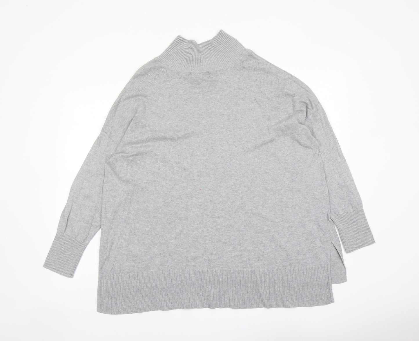 Design History Womens Grey High Neck Viscose Pullover Jumper Size 20