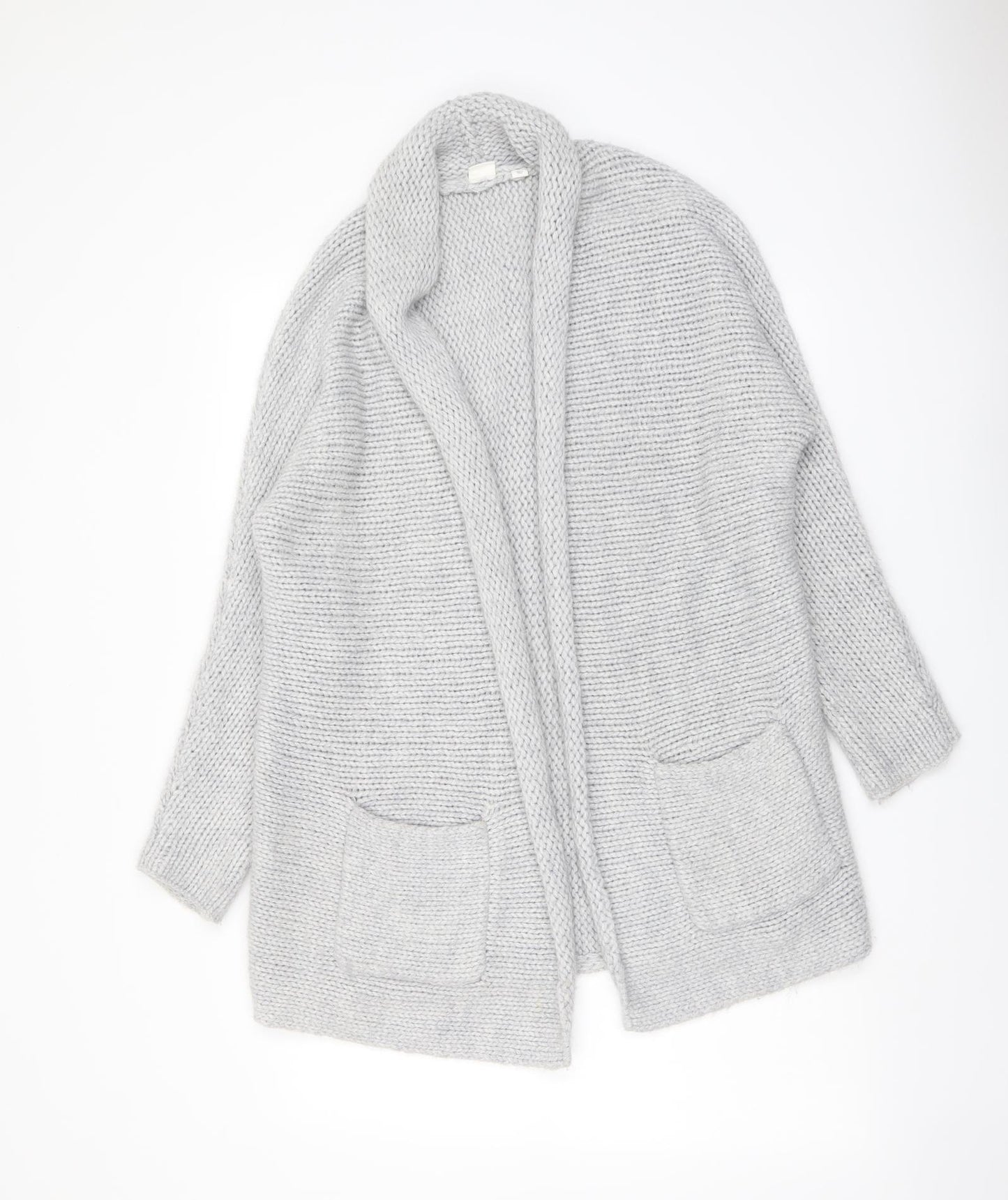 Gap Womens Grey V-Neck Acrylic Cardigan Jumper Size S - Open