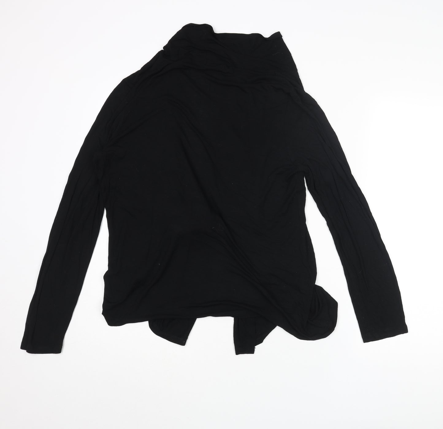 Cable & Gauge Womens Black V-Neck Viscose Cardigan Jumper Size L - Open