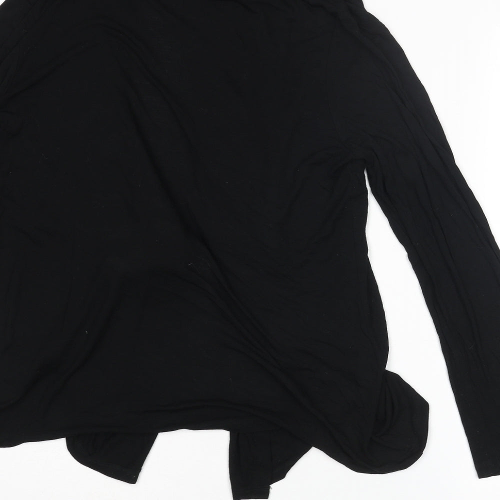 Cable & Gauge Womens Black V-Neck Viscose Cardigan Jumper Size L - Open