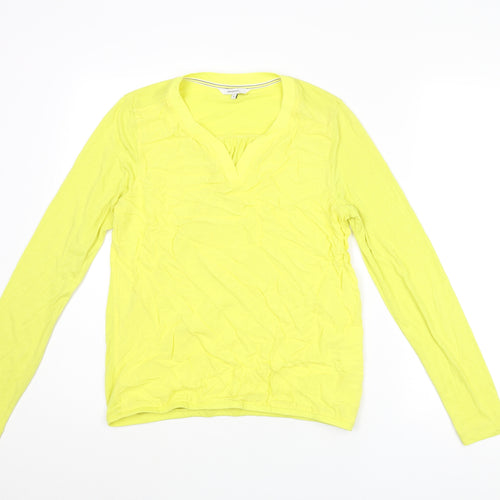 Sandwich Womens Yellow Polyester Basic Blouse Size S V-Neck