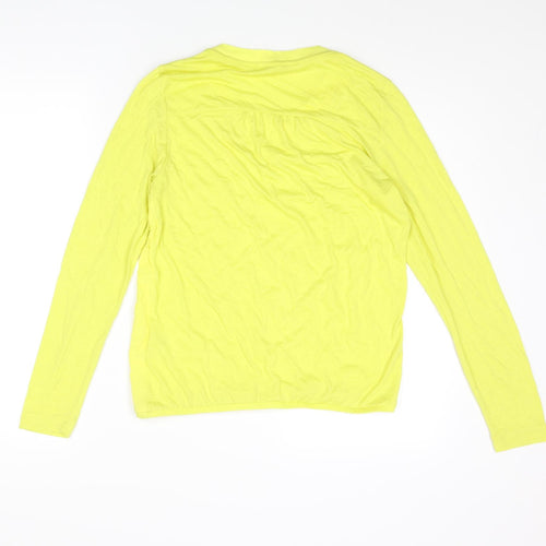 Sandwich Womens Yellow Polyester Basic Blouse Size S V-Neck