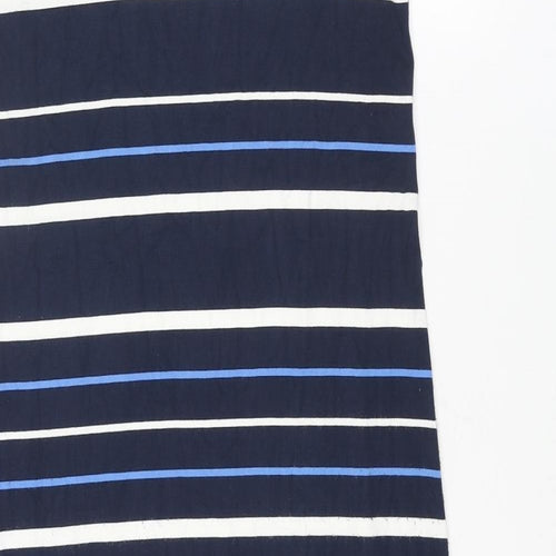 Crew Clothing Womens Blue Striped Viscose A-Line Size 8 Round Neck Pullover