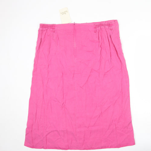 Ann Harvey Womens Pink Polyester A-Line Skirt Size 22 Zip