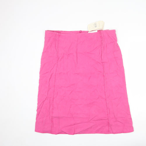 Ann Harvey Womens Pink Polyester A-Line Skirt Size 22 Zip