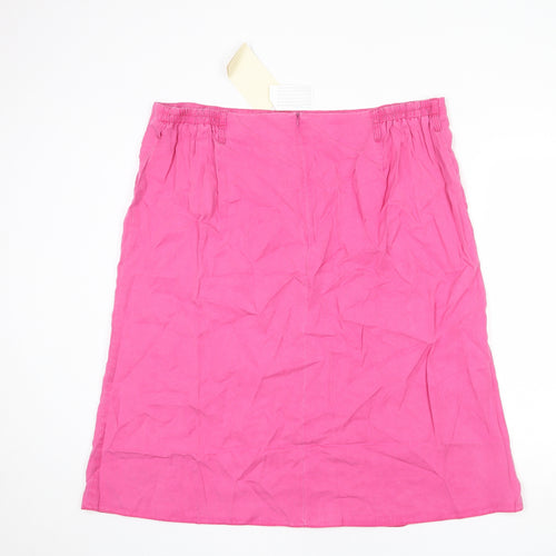 Ann Harvey Womens Pink Polyester A-Line Skirt Size 22 Zip