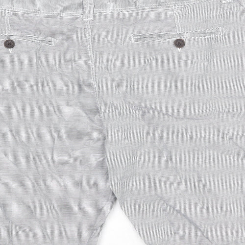 Fat Face Mens Grey Striped Cotton Chino Shorts Size 38 in L10 in Regular Zip