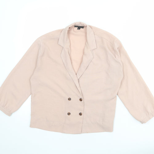 Topshop Womens Pink Polyester Basic Blouse Size 8 Collared