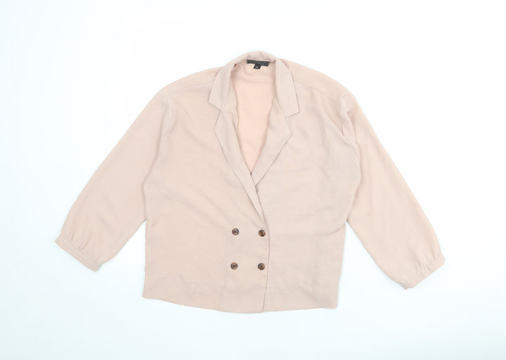 Topshop Womens Pink Polyester Basic Blouse Size 8 Collared