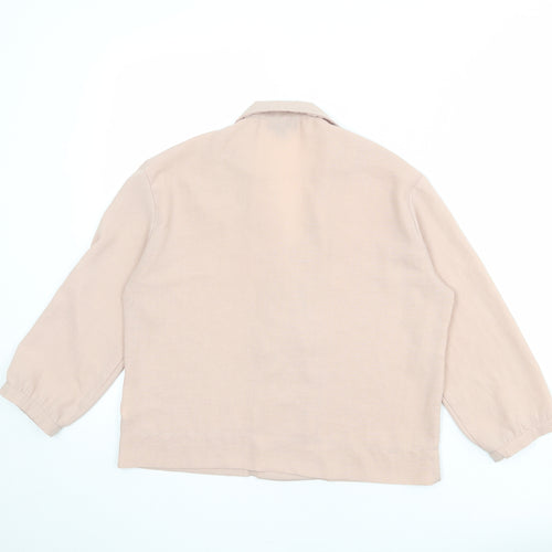Topshop Womens Pink Polyester Basic Blouse Size 8 Collared